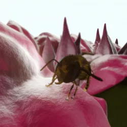 Bouganville flower with hornet 3D model