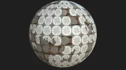 Broken Tiles on Bricks texture Low-poly 3D model