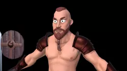 cartoon barbarian Low-poly 3D model