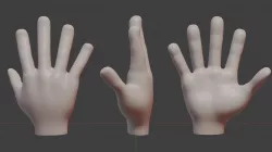 Cartoon stylized hand 3D model
