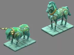 Cartoon World - Stone and Stone Horse 15 3D model