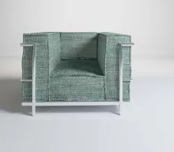 Cassina LC2 Chair Fabric Champagne Green 3D model