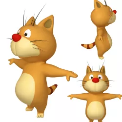 Cat Cartoon 02 3D model