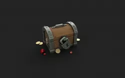 Chest Cartoon Low Poly Low-poly 3D model