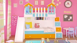 Children bed design full 3d scene 3D model