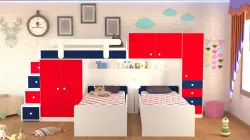 Children bed design full 3d scene 3D model