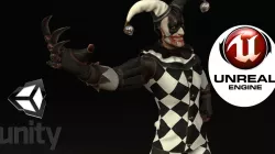 Clown killer Low-poly 3D model