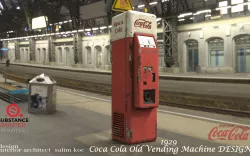 Coca Cola  Old  Middle   Vending Machine  design   Low-poly 3D model
