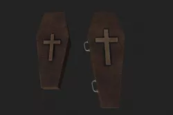 Coffin wood Low-poly 3D model
