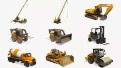 Construction Vehicles Pack 3 Low-poly 3D model