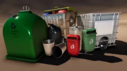 Container Set Low-poly 3D model
