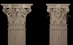 Corinthian column Low-poly 3D model
