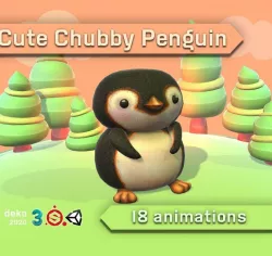 Cute Chubby Penguin Low-poly 3D model