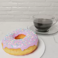 donut and cup  3D model
