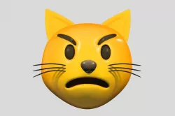 Emoji Pouting Cat 3D model
