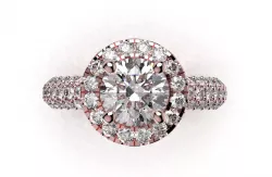 Engagement Ring  Model Halo  With Basket Setting Media Files-SK2 3D model