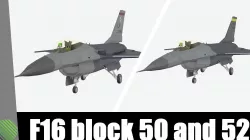 f16 block 50 and 52 low poly stylised Low-poly 3D model