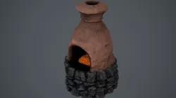 Fan art of primitive Furnace  Low-poly 3D model