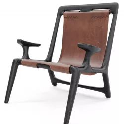 Fernweh Woodworking Sling chair Charcoal ash leather  3D model
