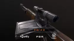 FG-42 German Rifle PBR  Low-poly 3D model