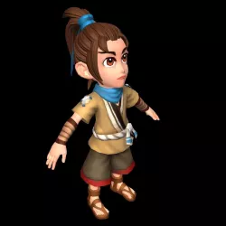 Game characters - male villagers 3D model
