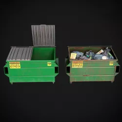 Garbage Dumpster Low-poly 3D model