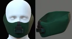 Gas mask helmet 3d model scifi Low-poly  Low-poly 3D model