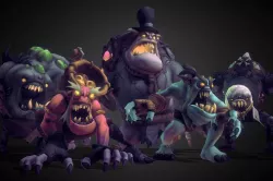 Ghoul Monsters Crew - Low Poly Hand Painted  Low-poly 3D model