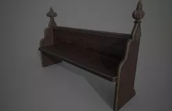 Gothic Bench Low-poly 3D model