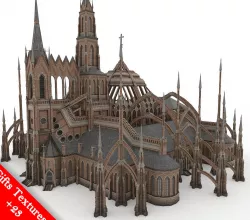 Gothic Cathedral 01 Low-poly 3D model