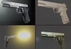 Hand Gun 45 ACP Smith and Wesson Blender-29-Version Low-poly 3D model