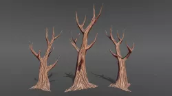  Hand Painted Dead Tree Low Poly Low-poly 3D model