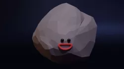 Happy Astroid - Funny Cartoon Style Lowpoly Low-poly 3D model