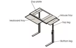 Height varying laptop table with cooing pad 3D model