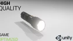 High Quality Tactical Flashlight Low-poly 3D model