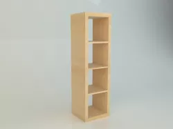 IKEA KALLAX 1x4 realistic measurements 3D model Low-poly 3D model