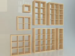IKEA KALLAX - all bookcase - realistic measurements 3D Low-poly 3D model