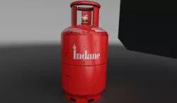 Indane Gas Cylinder 15 kg Red optimized 3D model AR VR Lowpoly  Low-poly 3D model