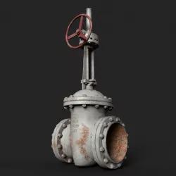 Industrial gate valve  Low-poly 3D model