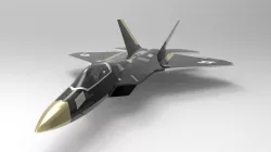 Jet F-22 Low-poly 3D model