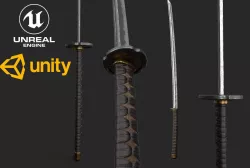 Katana Low-poly 3D model