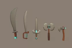 Knife Pack Low-poly 3D model