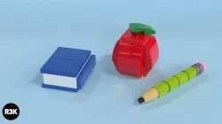 LEGO Brick Apple Pencil and Book Minibuild 3D model