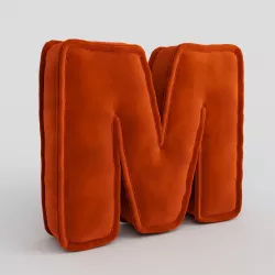 letter M fabric velvet pillow alphabet 3D model