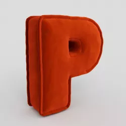 letter P fabric velvet pillow alphabet 3D model