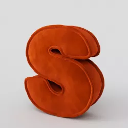 letter S fabric velvet pillow alphabet 3D model