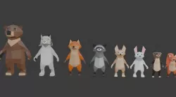 Low Poly Animal Character Collection Low-poly 3D model