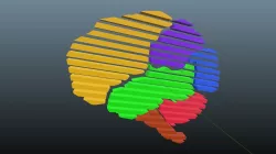 Low poly brain symbol 42 Low-poly 3D model