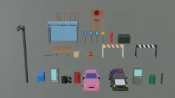 Low-poly city or urban pack Low-poly 3D model