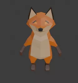 Low Poly Fox Low-poly 3D model